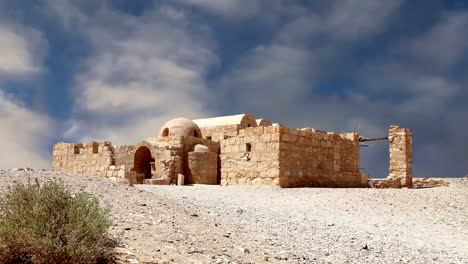 (Qasr)-Quseir-Amra-Wüste-Burg-in-der-Nähe-von-Amman,-Jordanien.-Welterbe-mit-berühmten-Fresken.