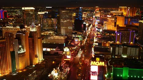 Las-Vegas,-Nevada-Aerial-view-of-Las-Vegas-Strip-at-night