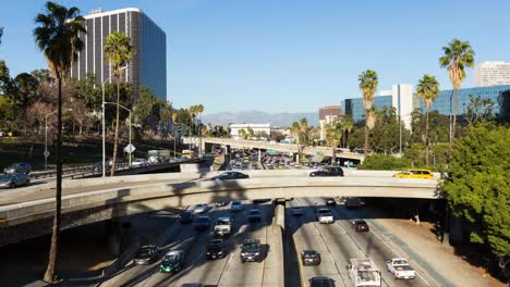 Die-Innenstadt-von-Los-Angeles-Freeway-Tag-Timelapse