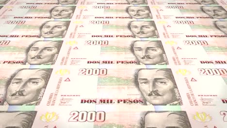 Banknotes-of-two-thousand-colombian-pesos-of-Colombia,-cash-money,-loop