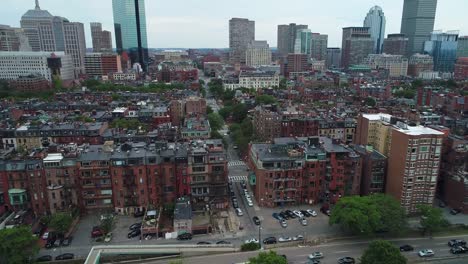 Aerial-drone-shot-Boston-Brownstone-architecture