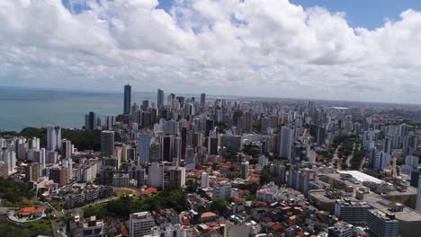 Aerial-View-of-Salvador-Skyline,-Bahia,-Brazil