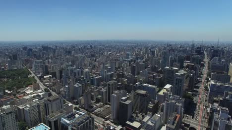 Aerial-View-of-Paulista-Avenue,-Sao-Paulo,-Brazil