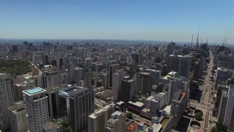 Vista-aérea-de-la-Avenida-Paulista,-Sao-Paulo,-Brasil