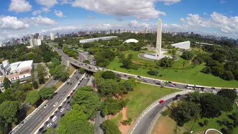 Vista-aérea-de-Ibirapuera,-Sao-Paulo,-Brasil