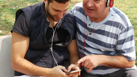 Father-and-Son-listening-music-and-having-fun