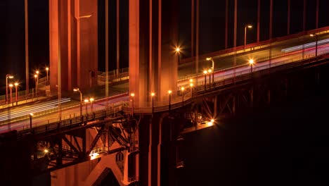 Golden-Gate-Bridge-in-San-Francisco-Nacht-Nahaufnahme-Timelapse