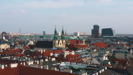 Vienna-skyline,-Austria.-Aerial-view-of-Vienna.-Austria.-Vienna-Wien-is-the-capital-and-largest-city-of-Austria,-and-one-of-the-9-states-of-Austria.