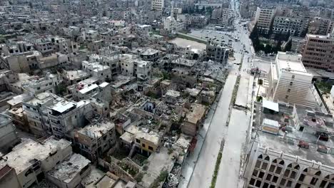 Aerial-shot-in-the-streets-after-bombing-in-Syria