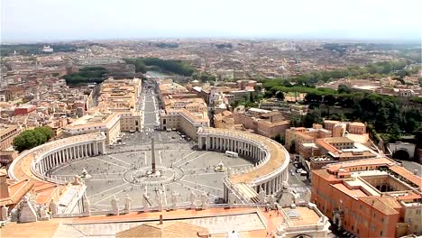 The-main-square-of-the-Vatican-with-a-obelisk,-top-view