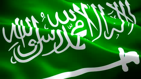 Saudi-Flagge-Closeup-1080p-Full-HD-1920X1080-Filmvideo-winken-in-Winde.-Nationale-3d-saudische-Flagge-winkt.-Zeichen-von-Saudi-Arabien-nahtlose-Loop-Animation.-HD-HD-Auflösung-aus-Saudi-Fahne-1080p