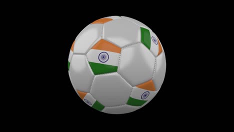 Soccer-ball-with-flag-India,-alpha-loop