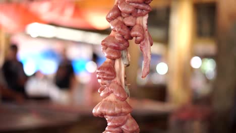 Cow-intestines-in-the-abdomen-hanging-at-Slaughterhouse