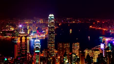 Blue-hora-time-lapse-de-Hong-Kong:-ZOOM-hacia-fuera
