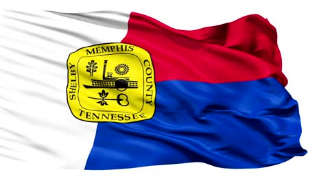 Isolierte-Wehende-Nationalflagge-von-Memphis-Stadt