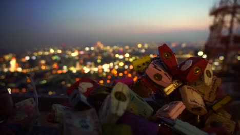 SEOUL,SOUTH-KOREA---July-2016:-N-Seoul-Tower-lock-of-love-with-romantic-night-view-from-hill-deck
