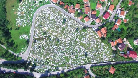 Aerial-view-of-Bosnian-graveyard