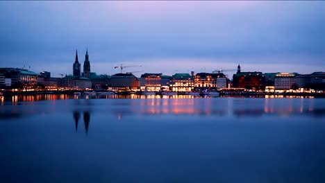 Lago-Alster-de-Hamburgo,-Alemania