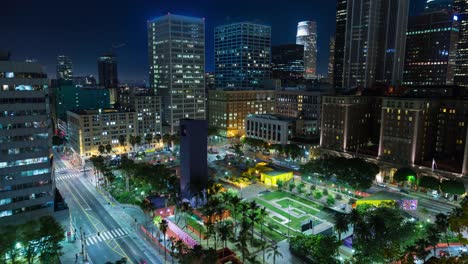 Pershing-Square-in-Downtown-Los-Angeles-Night-Timelapse