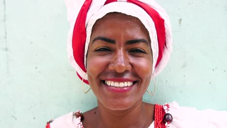 Mujer-brasileña-de-origen-africano,-Bahia,-Brasil