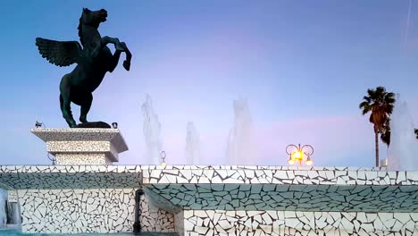 Corinth,-Greece,-5-October-2017.-Big-statue-of-Pegasus-in-the-central-square-of-Corinth-in-Greece.