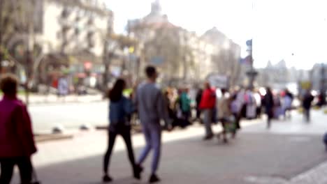 Blurred-Background-Anonymous-crowds-of-people-walking-around-street-in-city