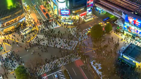 4K.-Lapso-de-tiempo-vista-aérea-del-cruce-de-Shibuya-en-Tokyo-de-Japón