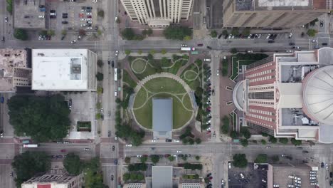 Aerial-of-Downtown-Houston,-Texas