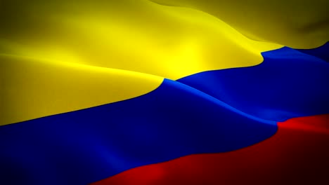 Colombia-flag-Motion-Loop-video-waving-in-wind.-Realistic-Colombian-Flag-background.-Colombia-Flag-Looping-Closeup-1080p-Full-HD-1920X1080-footage.-Colombia-south-america-country-flags-footage-video-for-film,news