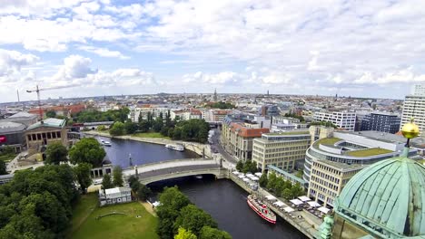 Aerial-view-of-Spree-River-in-Berlin-city,-Germany