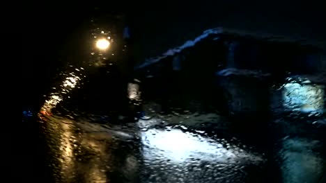 Timelapse-Dark-Dash-Camera-Car-Scene-on-a-Rainy-Night