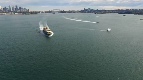 Aerial-footage-of-Sydney-Ferry