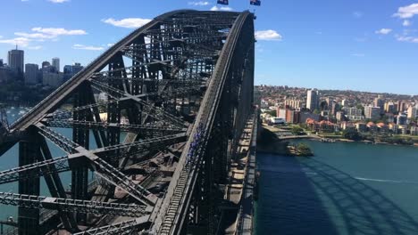 Zeitraffer-Luftaufnahme-der-Sydney-Harbour-Bridge