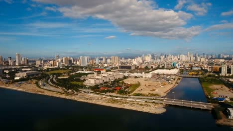 Aerial-city-with-skyscrapers-and-buildings.-Philippines,-Manila,-Makati