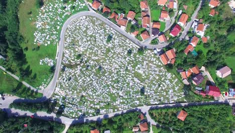 Aerial-view-of-Bosnian-graveyard