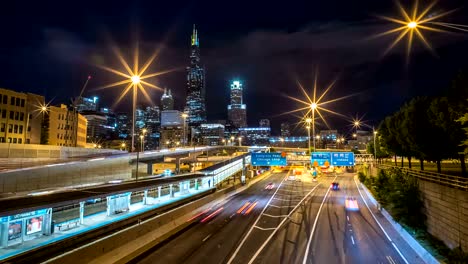 Chicago-Highway-at-Night-time-lapse-Skyline-4K-1080P