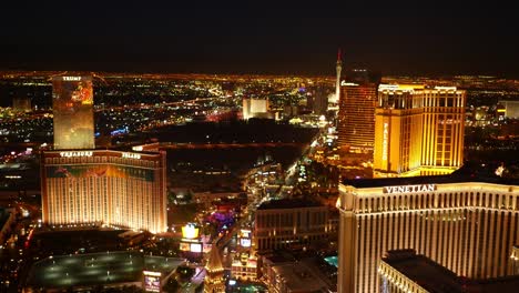 Vista-aérea-de-las-Vegas,-Nevada-del-Strip-de-Las-Vegas-de-noche