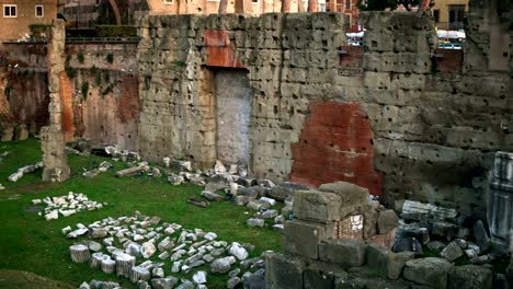 Roman-Forum-the-centre-represents-district-of-temples,-basilicas-and-vibrant-public-spaces-in-Rome,-Italy