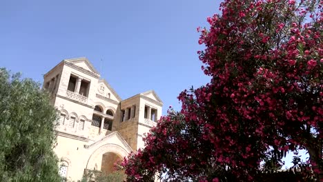 Church-Towering-in-Background-with-Trees-in-Foreground