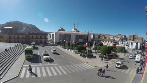 Puno,-Plaza-de-Armas,-Zeitraffer-video