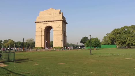 Puerta-de-la-India,-uno-de-los-monumentos-de-Nueva-Delhi,-India