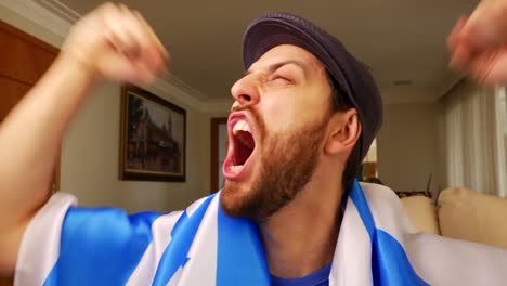 Israel-Fan-Celebrating-with-Israeli-Flag