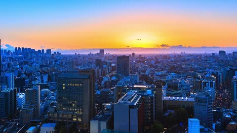 4K,Time-lapse-view-sunset-at-Tokyo-city-in-japan