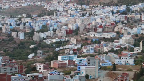 Panoramic-view-of-Chefchaouen,-Morocco