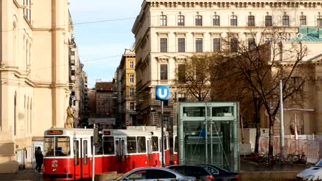 Straßenbahn-nach-Wien-reisen,-an-einem-Wintertag