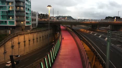 Nelson-calle-carril-bici-lightpath-Auckland-Nueva-Zelanda