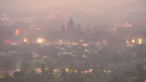 siglo-IX-Prambanan-templo-por-la-noche-para-timelapse-nocturno,-Indonesia