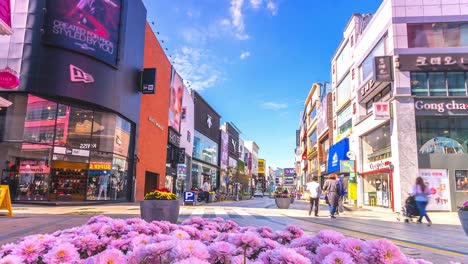 4-k,-lapso-de-tiempo,-personas-y-coches-en-la-calle-en-la-ciudad-de-busan-Corea-del-sur