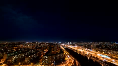 Die-schöne-Aussicht-auf-die-Stadt-Nachtstück.-Zeitraffer