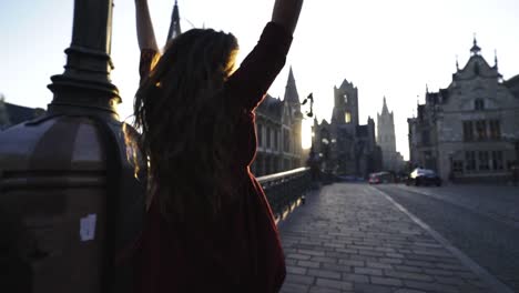 Girl-running-on-empty-St.-Michael-Bridge